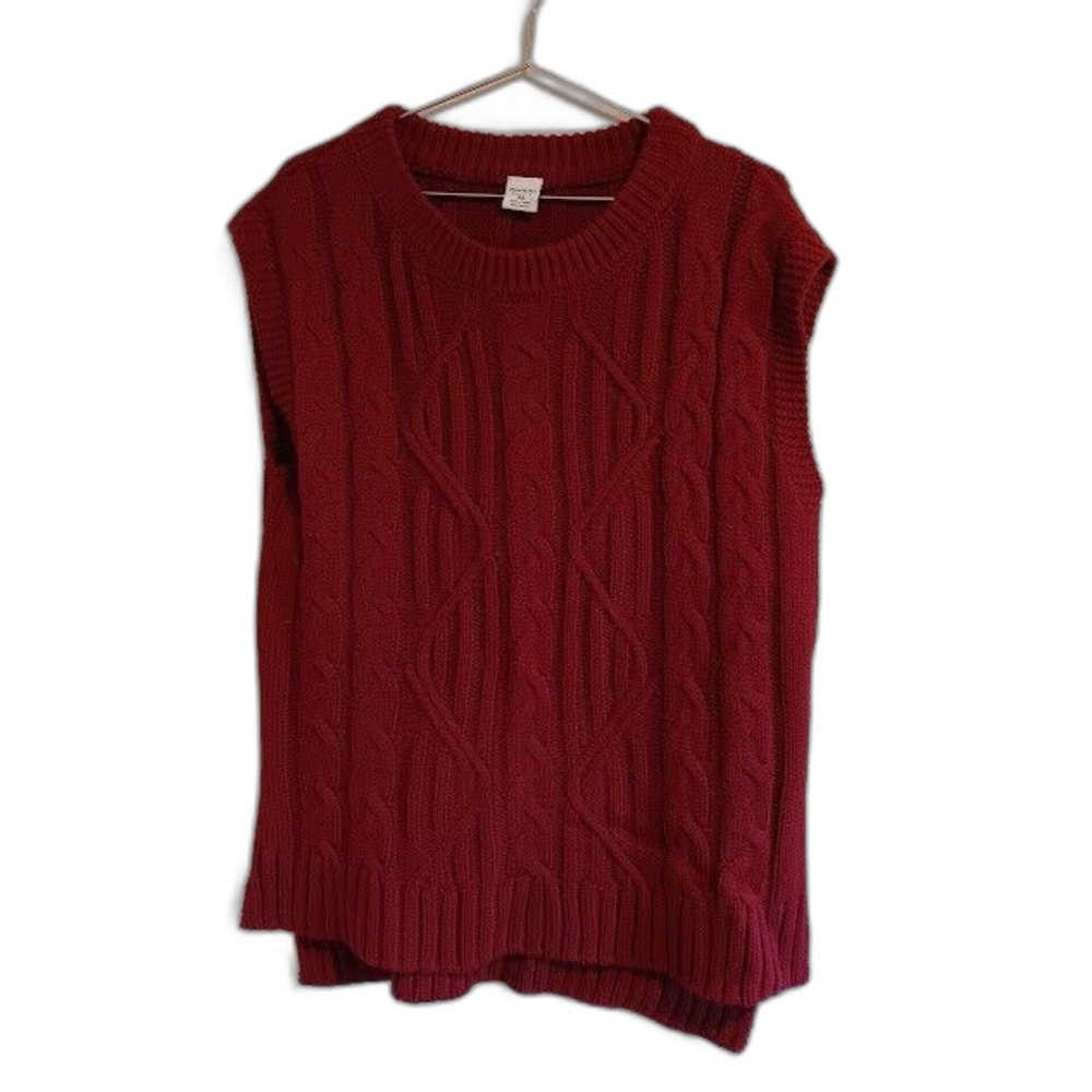 Anna & Ava Red Sleeveless Sweater Tank OS Vest